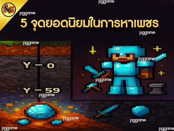 จุดหาเพชร Minecraft